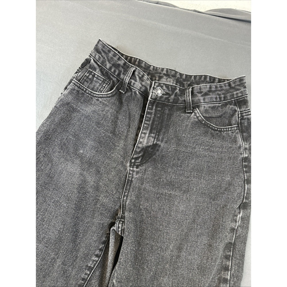 SHEIN Black Jeans Size Medium Back Pocket Flames